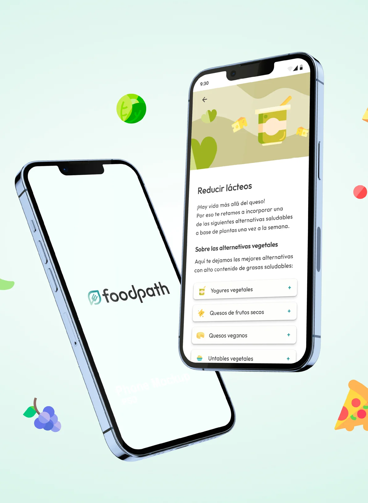 mockup de la aplicacion foodpath en movil proyecto del master en experiencia de usuario en diseno de producto digital esdi ntt data