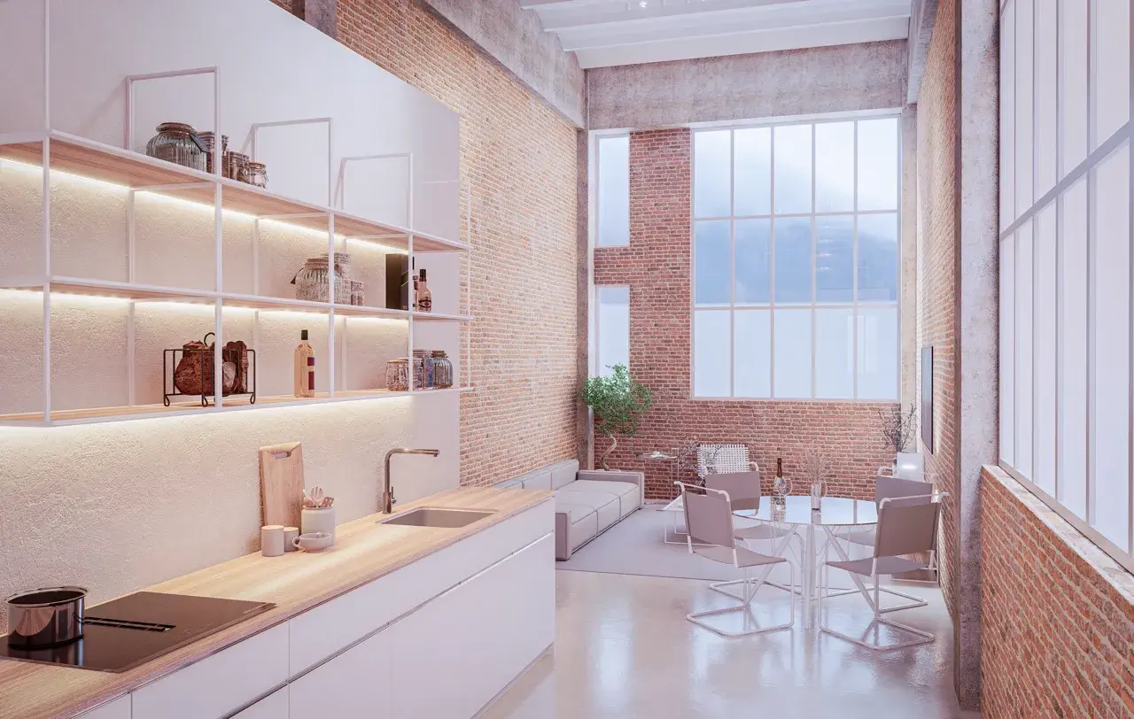 Diseño de loft industrial del Grado en Diseño de Interiores de ESDI