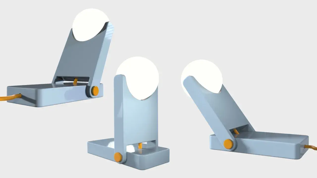Lámpara articulada con geometría funcional