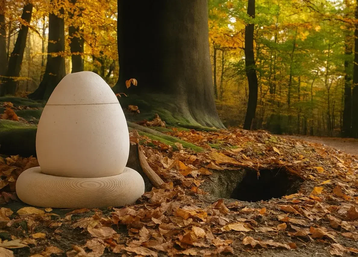 Urna biodegradable de diseño orgánico