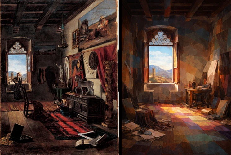 Works by ESDI students inspired by works from the Sabadell Art Museum