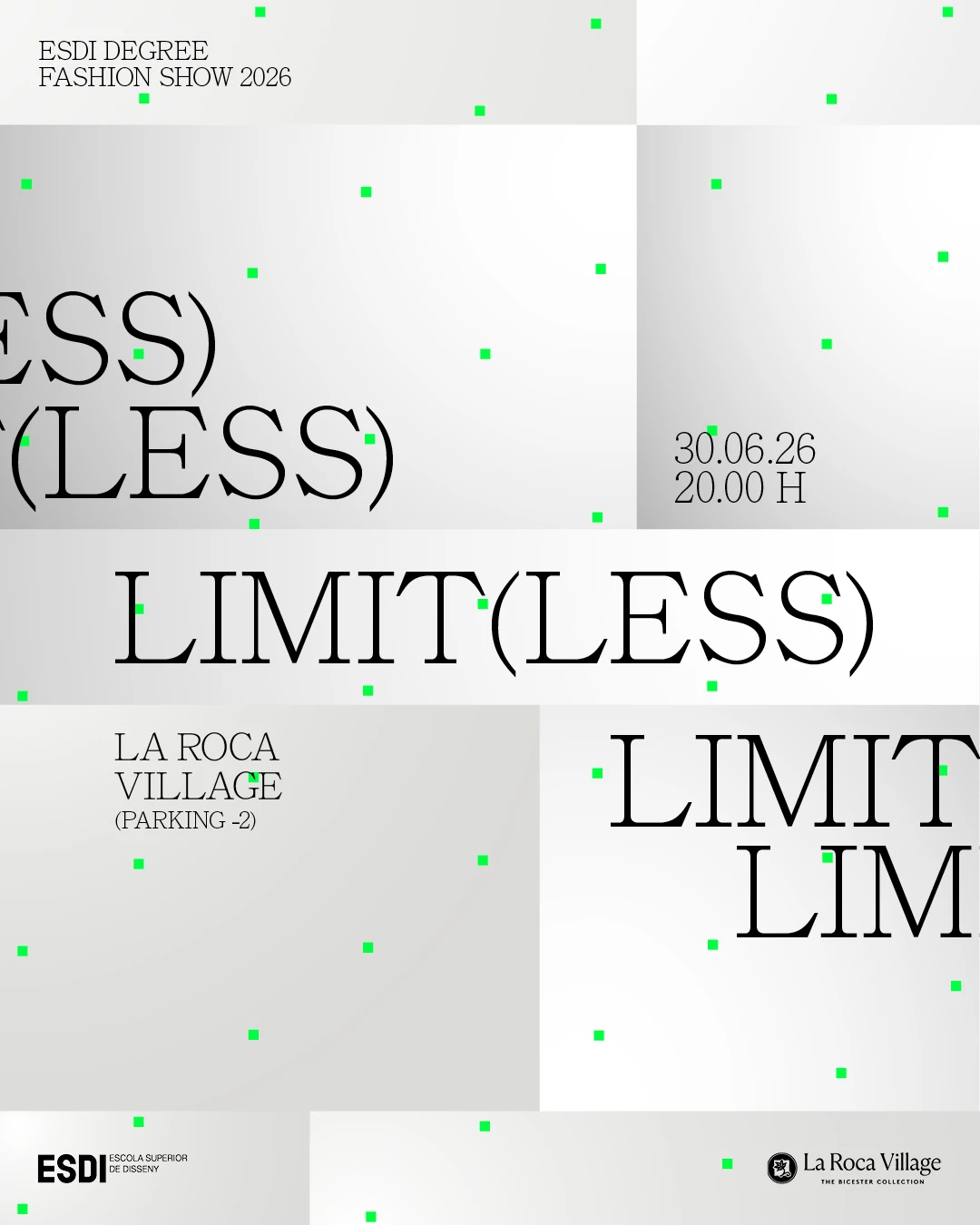 Desfile ESDI Degree Fashion Show 2026 Limit(less) en La Roca Village