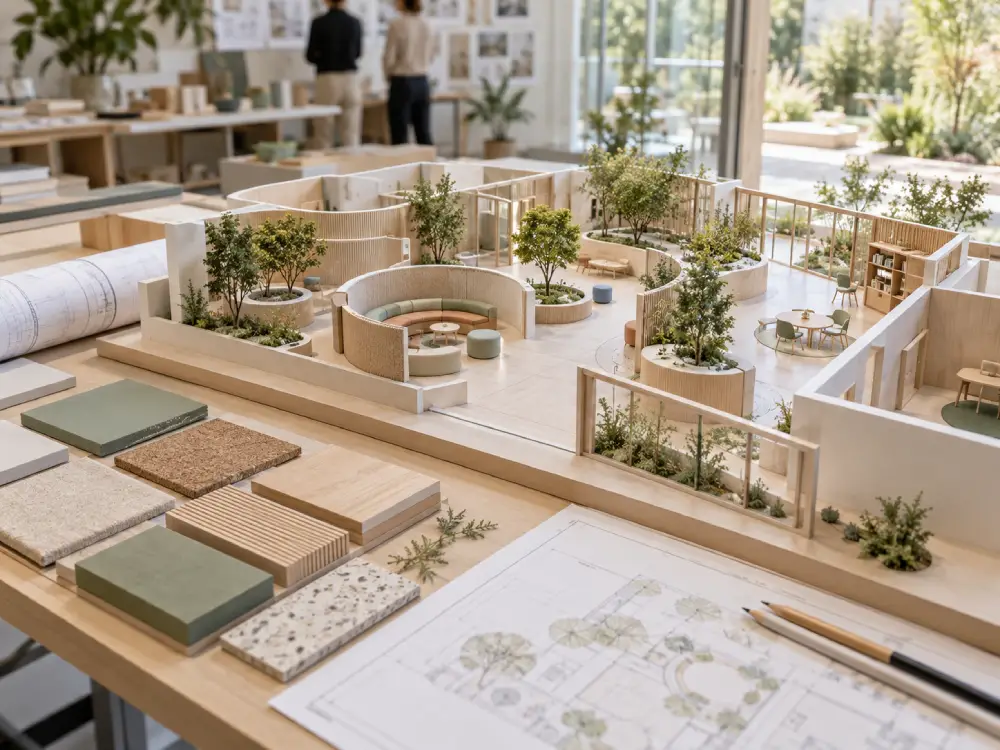 Moodboard y maqueta del máster en diseño, salud y bienestar para productos y espacios de ESDI