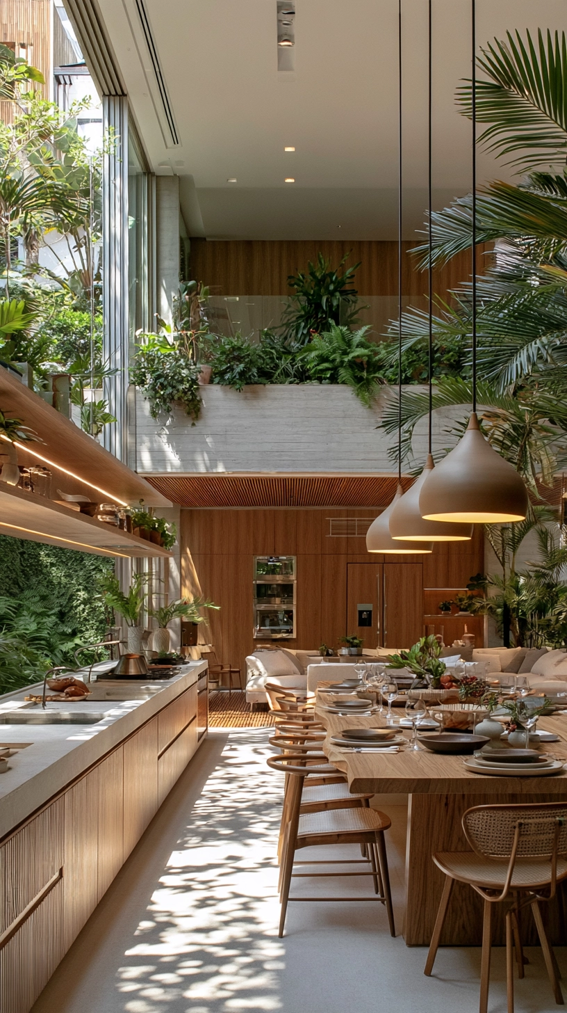 Diseño biofílico espacio interior con vegetación, luz natural y una zona de descanso del Máster en Diseño, Salud y Bienestar para Productos y Espacios de ESDI