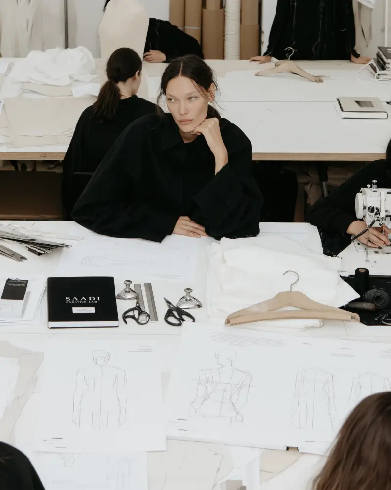 Vestido en proceso de diseño y patronaje del máster en atelier de modisteria de ESDI advanced education